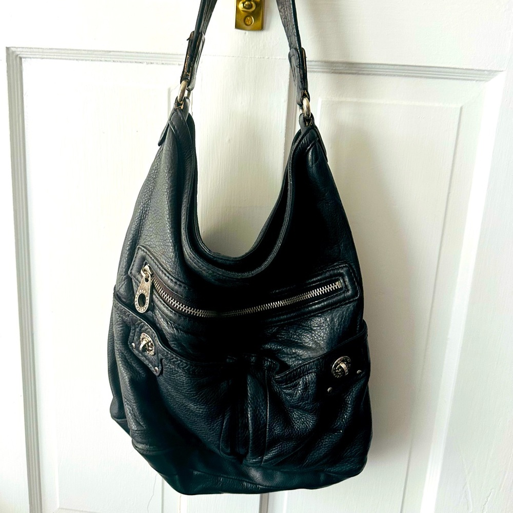 Marc Jacobs Black Leather Totally Turnlock Hobo Bag - Vintage - Used